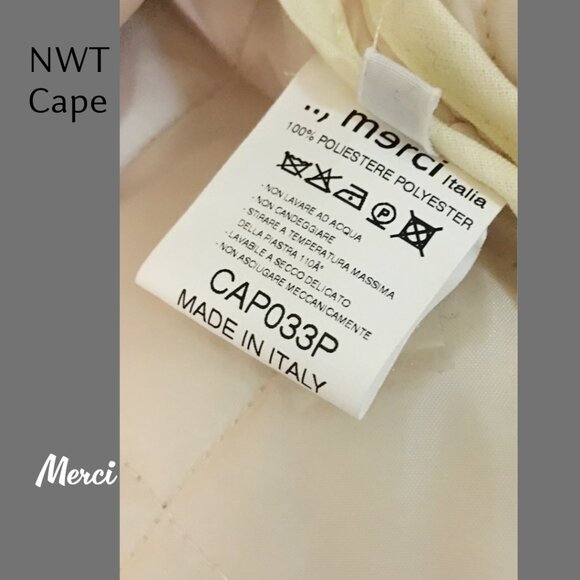 NWT New NEUTRAL Quilted Cape by Merci Italia - Picture 4 of 5